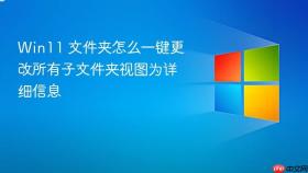 win11 文件夹怎么一键更改所有子文件夹视图为详细信息