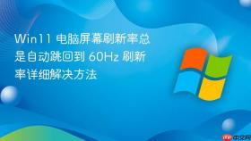 win11 电脑屏幕刷新率总是自动跳回到 60hz 刷新率详细解决方法