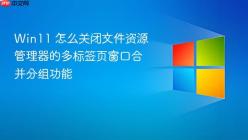 Win11 怎么关闭文件资源管理器的多标签页窗口合并分组功能