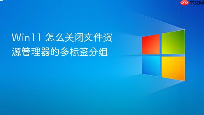 win11 怎么关闭文件资源管理器的多标签分组