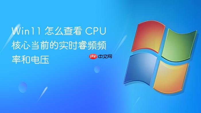win11 怎么查看 cpu 核心当前的实时睿频频率和电压