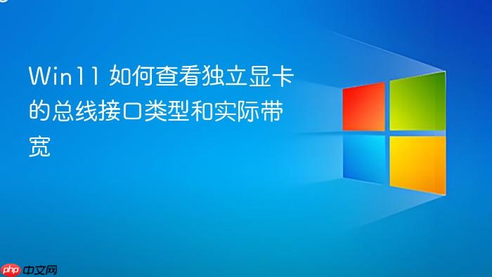 win11 如何查看独立显卡的总线接口类型和实际带宽