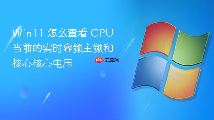 win11 怎么查看 cpu 当前的实时睿频主频和核心核心电压