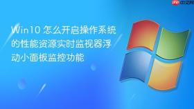 win10 怎么开启操作系统的性能资源实时监视器浮动小面板监控功能