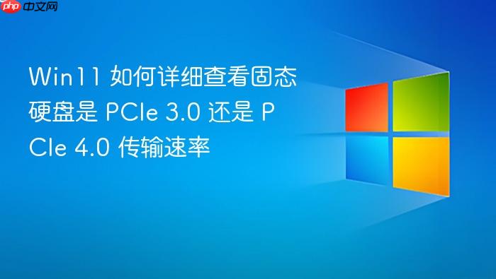 win11 如何详细查看固态硬盘是 pcie 3.0 还是 pcie 4.0 传输速率