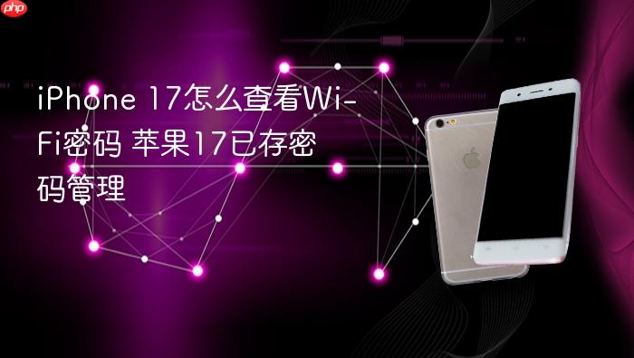 iphone 17怎么查看wi-fi密码 苹果17已存密码管理