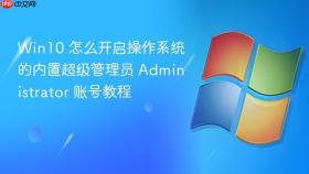 Win10 怎么开启操作系统的内置超级管理员 Administrator 账号教程