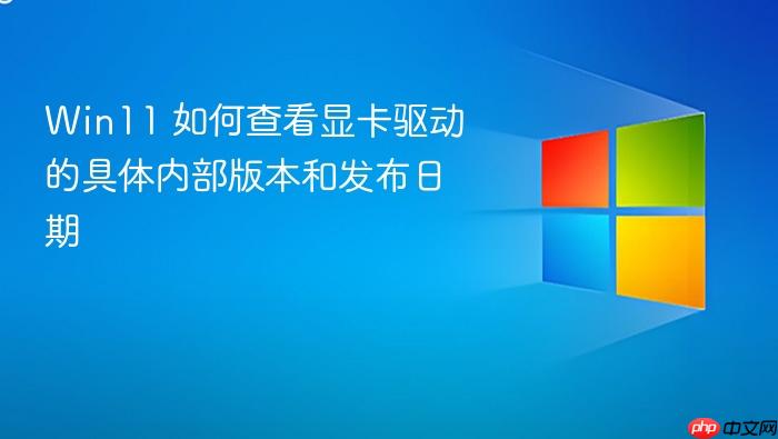 win11 如何查看显卡驱动的具体内部版本和发布日期