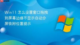 win11 怎么设置窗口拖拽到屏幕边缘不显示自动分屏吸附位置提示