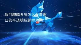 银河麒麟系统怎么设置窗口的半透明标题栏效果