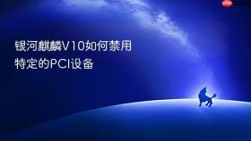 银河麒麟V10如何禁用特定的PCI设备