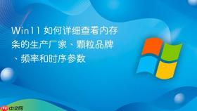 Win11 如何详细查看内存条的生产厂家、颗粒品牌、频率和时序参数