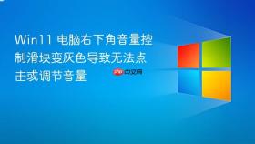 win11 电脑右下角音量控制滑块变灰色导致无法点击或调节音量