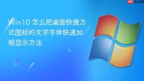 win10 怎么把桌面快捷方式图标的文字字体快速加粗显示方法