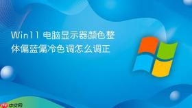 win11 电脑显示器颜色整体偏蓝偏冷色调怎么调正