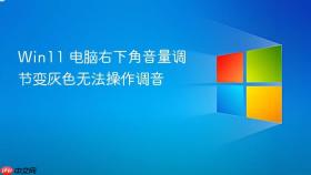 win11 电脑右下角音量调节变灰色无法操作调音