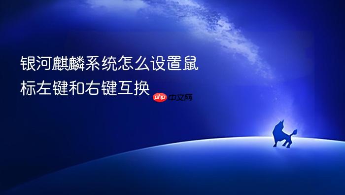 银河麒麟系统怎么设置鼠标左键和右键互换
