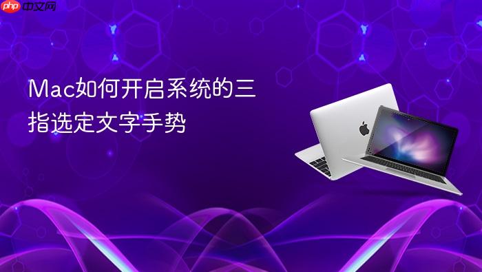 mac如何开启系统的三指选定文字手势