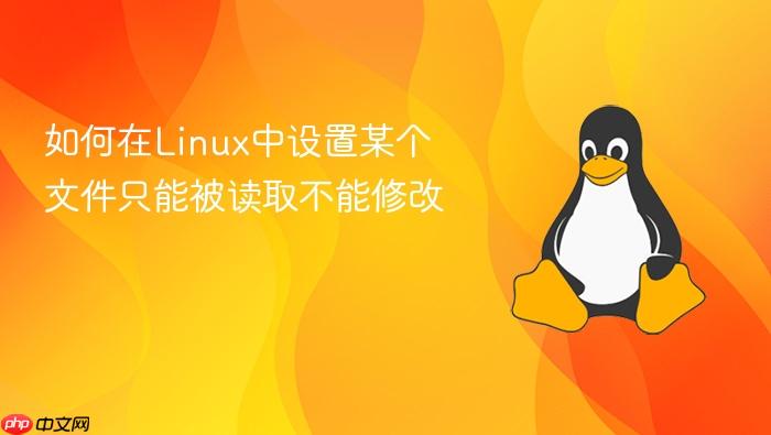 如何在linux中设置某个文件只能被读取不能修改