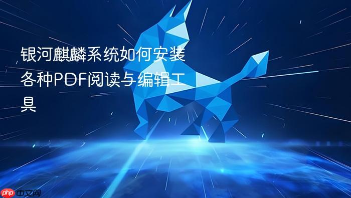 银河麒麟系统如何安装各种pdf阅读与编辑工具