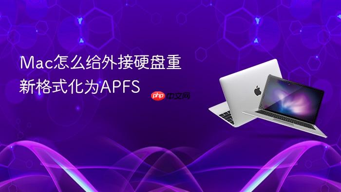 mac怎么给外接硬盘重新格式化为apfs