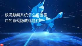 银河麒麟系统怎么设置窗口的自动隐藏标题栏