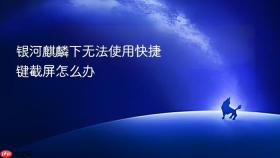 银河麒麟下无法使用快捷键截屏怎么办