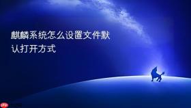 麒麟系统怎么设置文件默认打开方式