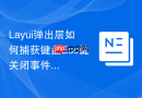 Layui弹出层如何捕获键盘Esc键关闭事件