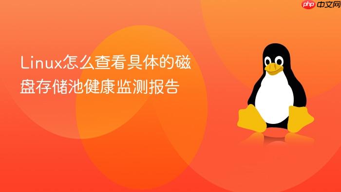 linux怎么查看具体的磁盘存储池健康监测报告