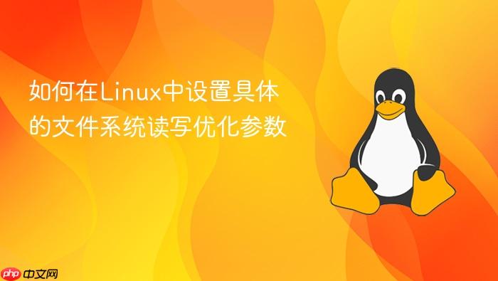 如何在linux中设置具体的文件系统读写优化参数