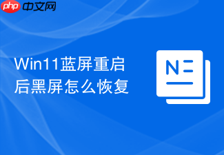 win11蓝屏重启后黑屏怎么恢复