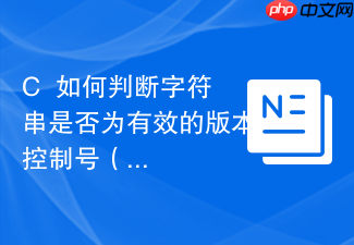c++如何判断字符串是否为有效的版本控制号(如v1.0.1)