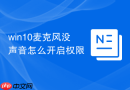 win10麦克风没声音怎么开启权限