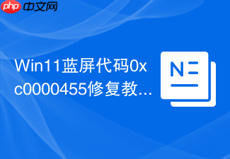 win11蓝屏代码0xc0000455修复教程