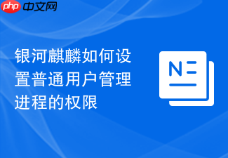 银河麒麟如何设置普通用户管理进程的权限