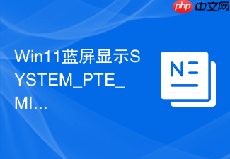 win11蓝屏显示system_pte_misuse解决方法