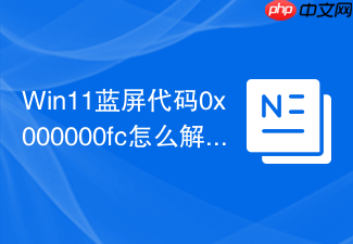 win11蓝屏代码0x000000fc怎么解决