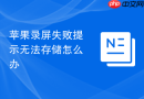 苹果录屏失败提示无法存储怎么办