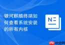 银河麒麟终端如何查看系统安装的所有内核