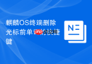 麒麟OS终端删除光标前单词的快捷键
