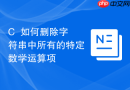 C++如何删除字符串中所有的特定数学运算项