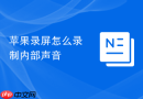 苹果录屏怎么录制内部声音