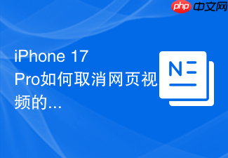 iphone 17 pro如何取消网页视频的自动播放