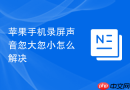 苹果手机录屏声音忽大忽小怎么解决