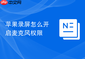 苹果录屏怎么开启麦克风权限
