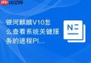 银河麒麟v10怎么查看系统关键服务的进程pid