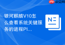 银河麒麟V10怎么查看系统关键服务的进程PID