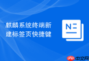 麒麟系统终端新建标签页快捷键