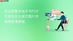 怎么把整本电子书PDF无损切分为单页图片并保持高清排版